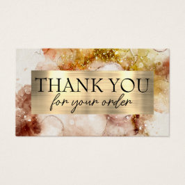 茶色の金ゴールド水感謝してい色割引カード