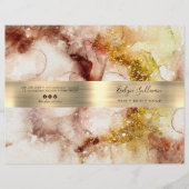 茶色の金ゴールド水色サービスメニューカタログ (正面)