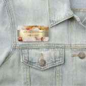 茶色の金ゴールド水色名タグ 名札 (インサイチュ)