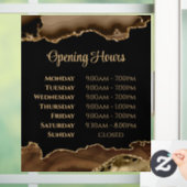 茶色の金ゴールド瑪瑙の開館時間ウィンドウにしがみつく ウィンドウサイン (ホーム)