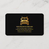 茶色の金ゴールド矢印金ゴールドセミトラックドライバー 名刺 (裏面)