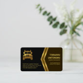 茶色の金ゴールド矢印金ゴールドセミトラックドライバー 名刺 (スタンド正面)