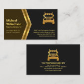 茶色の金ゴールド矢印金ゴールドセミトラックロジスティックドライバ 名刺 (正面/裏面)