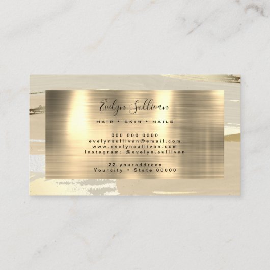 茶色の金ゴールド絵を描の背景 名刺 (裏面)