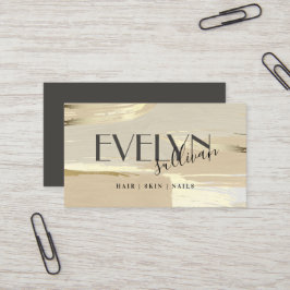 茶色の金ゴールド絵を描ストロークの名刺 名刺