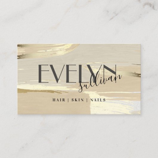 茶色の金ゴールド絵を描ストロークの名刺 名刺 (正面)