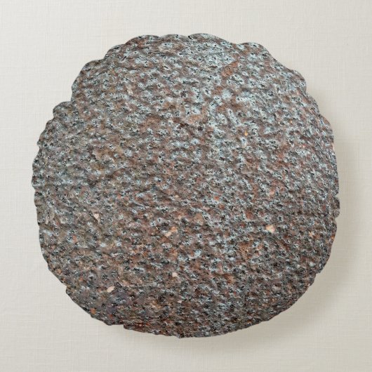 茶色の金属腐食パターン ラウンドクッション (正面)