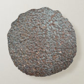 茶色の金属腐食パターン ラウンドクッション (裏面)