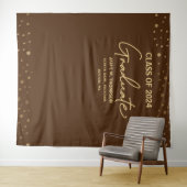 茶色の金 クラスの2024年 背景 卒業式 タペストリー (インサイチュ(横))