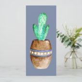 茶色の鉢植えサボテンのブックマーク (スタンド正面)