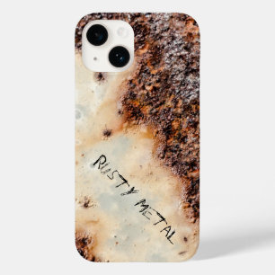 茶色の錆びクールた金属テクスチャのパーソナライズ Case-Mate iPhone 14ケース