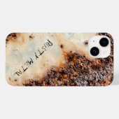 茶色の錆びクールた金属テクスチャのパーソナライズ Case-Mate iPhoneケース (裏面 (横))