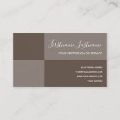 茶色の長方形のアースブラウン書道 名刺 (裏面)