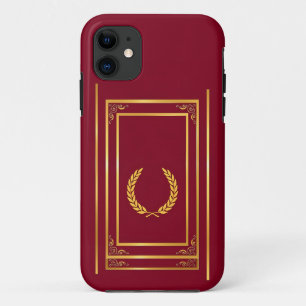 茶色の長方形フレームの金月桂樹 iPhone 11 ケース