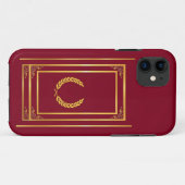 茶色の長方形フレームの金月桂樹 Case-Mate iPhoneケース (裏面(横))