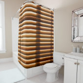 茶色の閉じた窓ブラインド シャワーカーテン (インサイチュ)
