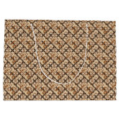 茶色の陰影の幾何学的パターン ラージペーパーバッグ (裏面)