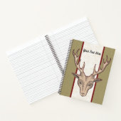 茶色の雄の鹿の頭白い赤タンストライプ色 ノートブック (内部)