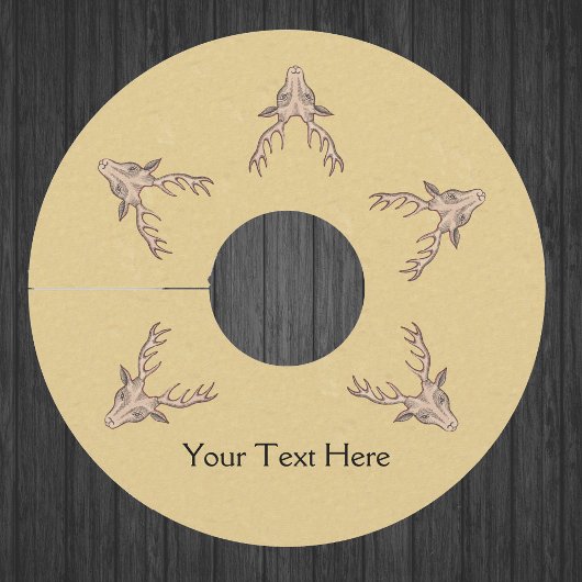 茶色の雄の鹿ヘッド大きな〔雄ジカの〕枝角タン ワイングラスタグ