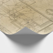 茶色の電気回路図スケッチ ラッピングペーパー (角)