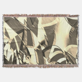 茶色の霧雨のイメージにベージュのストリーク スローブランケット