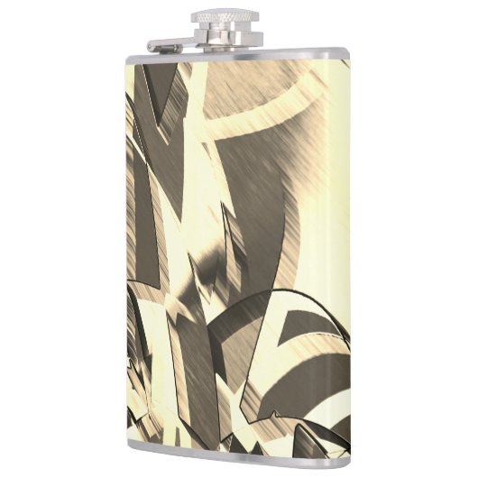 茶色の霧雨のイメージにベージュのストリーク フラスク (左)