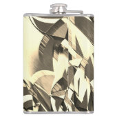 茶色の霧雨のイメージにベージュのストリーク フラスク (裏面)