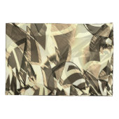 茶色の霧雨のイメージにベージュのストリーク 枕カバー (裏面-左)