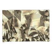 茶色の霧雨のイメージにベージュのストリーク 枕カバー (正面右)