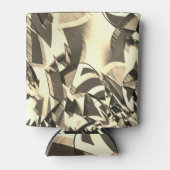 茶色の霧雨のイメージにベージュのストリーク 缶クーラー (正面)