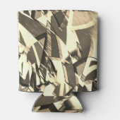 茶色の霧雨のイメージにベージュのストリーク 缶クーラー (裏面)