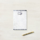 茶色の青いランタンと鳥"平和" ポストイット (デスク上)