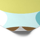 茶色の青い水玉模様 ポスター (角)