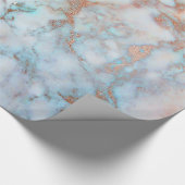 茶色の青と白の大理石 ラッピングペーパー (角)