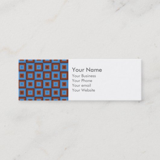 茶色の青の幾何学模様 スキニー名刺 (正面)