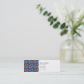 茶色の青の幾何学模様 スキニー名刺 (スタンド正面)