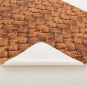 茶色の革で織った裏革，茶，背中 シェルパブランケット (3/4)