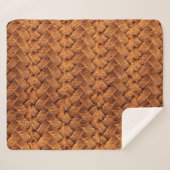 茶色の革で織った裏革，茶，背中 シェルパブランケット (正面(横))