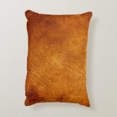 茶色の革のテクスチャ アクセントクッション (裏面(縦))