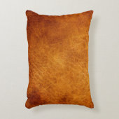 茶色の革のテクスチャ アクセントクッション (正面(垂直))