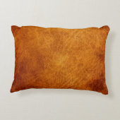 茶色の革のテクスチャ アクセントクッション (裏面)