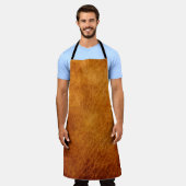 茶色の革のテクスチャ エプロン (着用した状態)