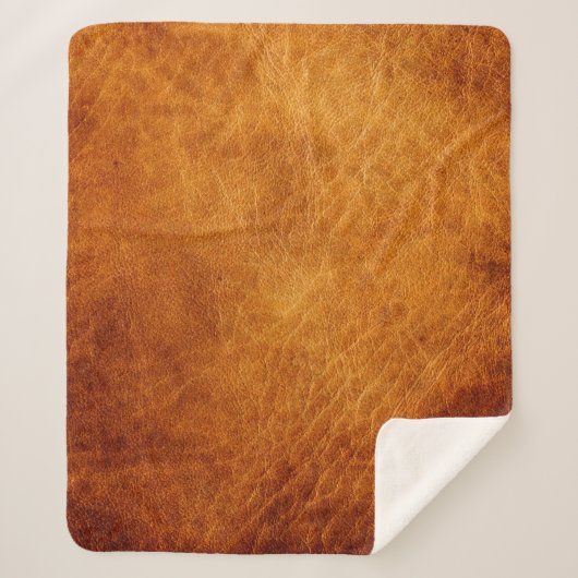 茶色の革のテクスチャ シェルパブランケット (正面)