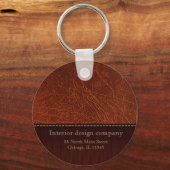 茶色の革の外観 キーホルダー (正面)