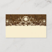 茶色の革の座席表 プレイスカード (裏面)