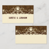 茶色の革の座席表 プレイスカード (正面/裏面)