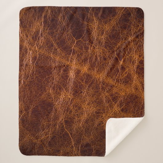 茶色の革の織物抽象，アート，人工，バック シェルパブランケット (正面)