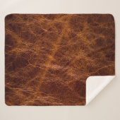 茶色の革の織物抽象，アート，人工，バック シェルパブランケット (正面(横))