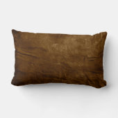 茶色の革の背景にファミリ引用文 ランバークッション (裏面)