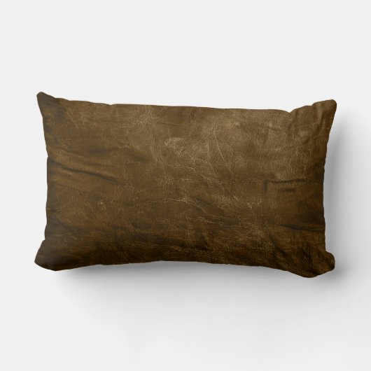 茶色の革の背景にファミリ引用文 ランバークッション (裏面)